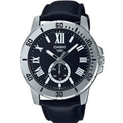 CASIO COLLECTION Mod. DIVER DATE LEATHER - BLACK MTP-VD200L-1BUDF
